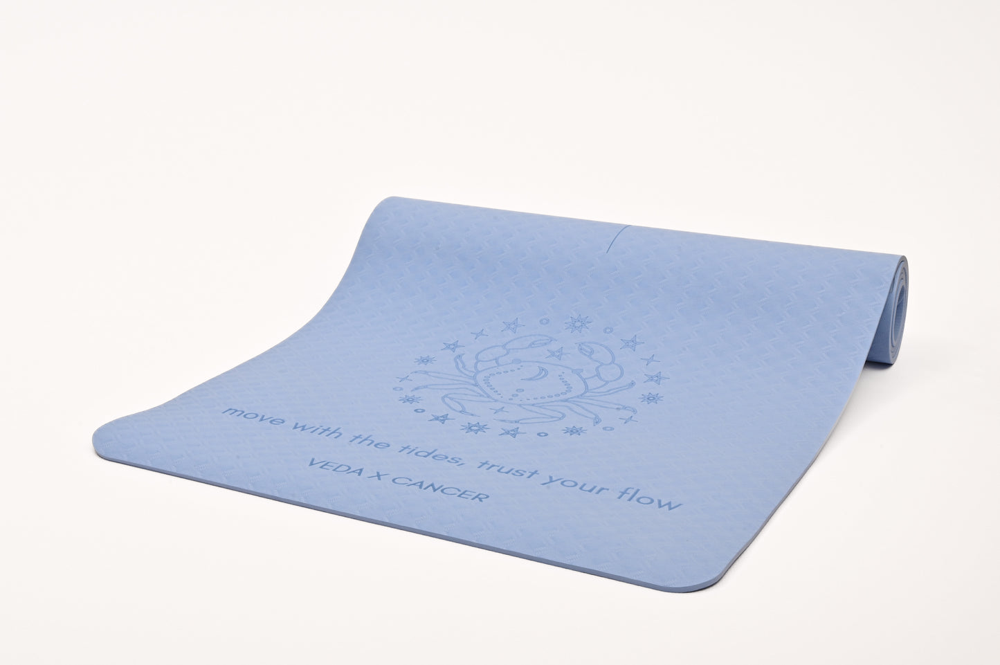 VEDA Ć CANCER Yoga Mat š | Water Ritual for Emotional Flow & Safety | Eco Non-Slip + Free Strap