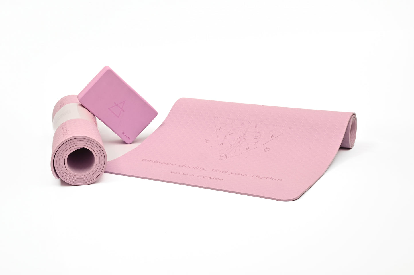 VEDA × GEMINI Yoga Mat 🜁 | Air Ritual for Movement & Expression | Eco Non-Slip + Free Strap