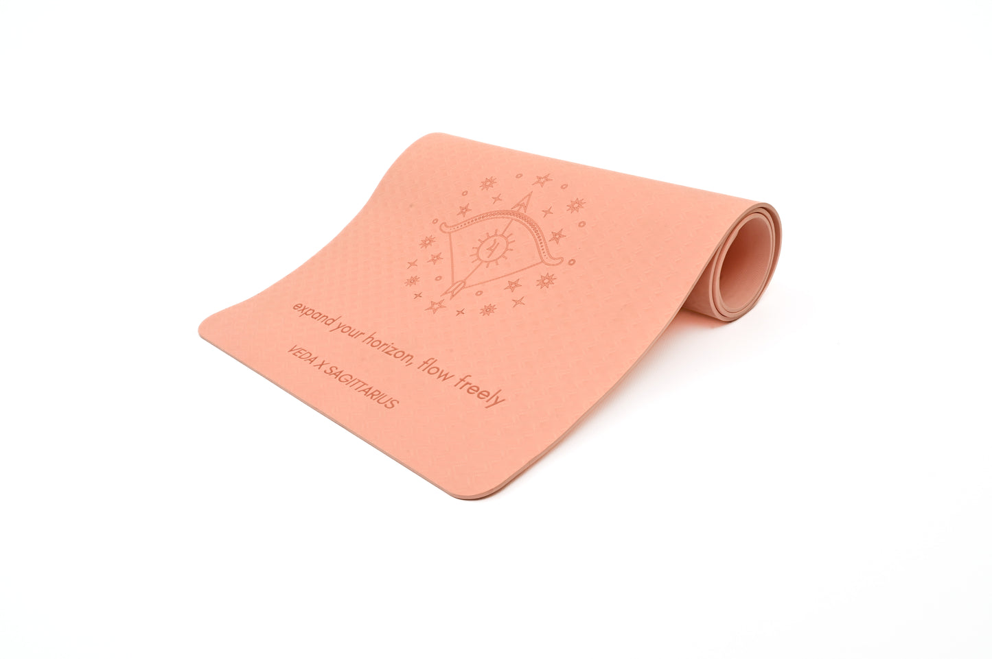 VEDA × SAGITTARIUS Yoga Mat 🜂 | Fire Ritual for Expansion & Energy | Eco Non-Slip + Free Strap