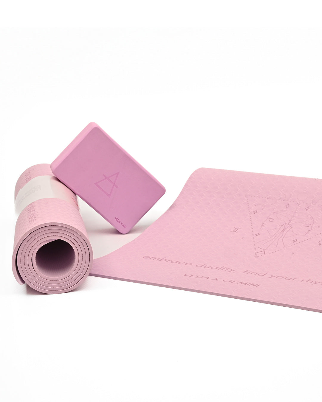 VEDA × GEMINI Yoga Mat 🜁 | Air Ritual for Movement & Expression | Eco Non-Slip + Free Strap
