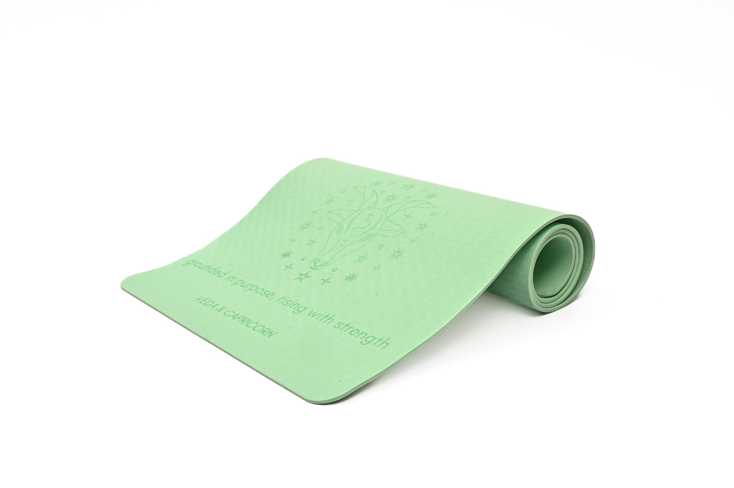 VEDA × CAPRICORN Yoga Mat 🜃 | Earth Ritual for Discipline & Strength | Eco Non-Slip + Free Strap