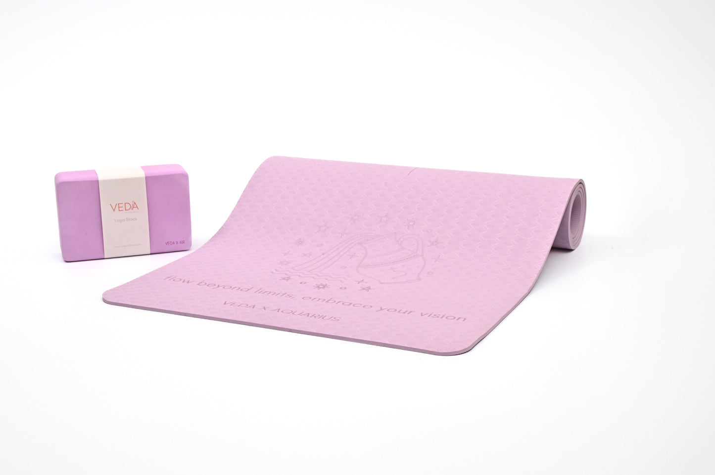 VEDA ร AQUARIUS Yoga Mat ๐ | Air Ritual for Vision & Freedom | Eco Non-Slip + Free Strap
