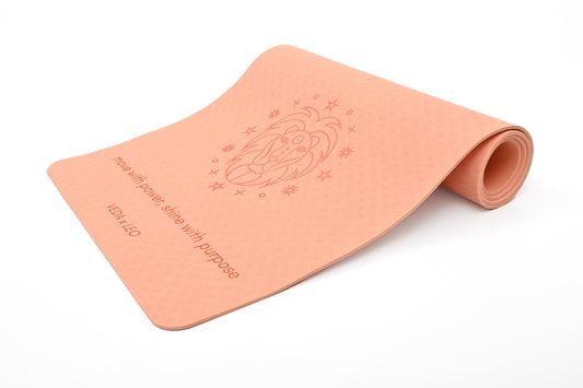 VEDA × LEO Yoga Mat 🜂 | Fire Ritual for Radiance & Confidence | Eco Non-Slip + Free Strap