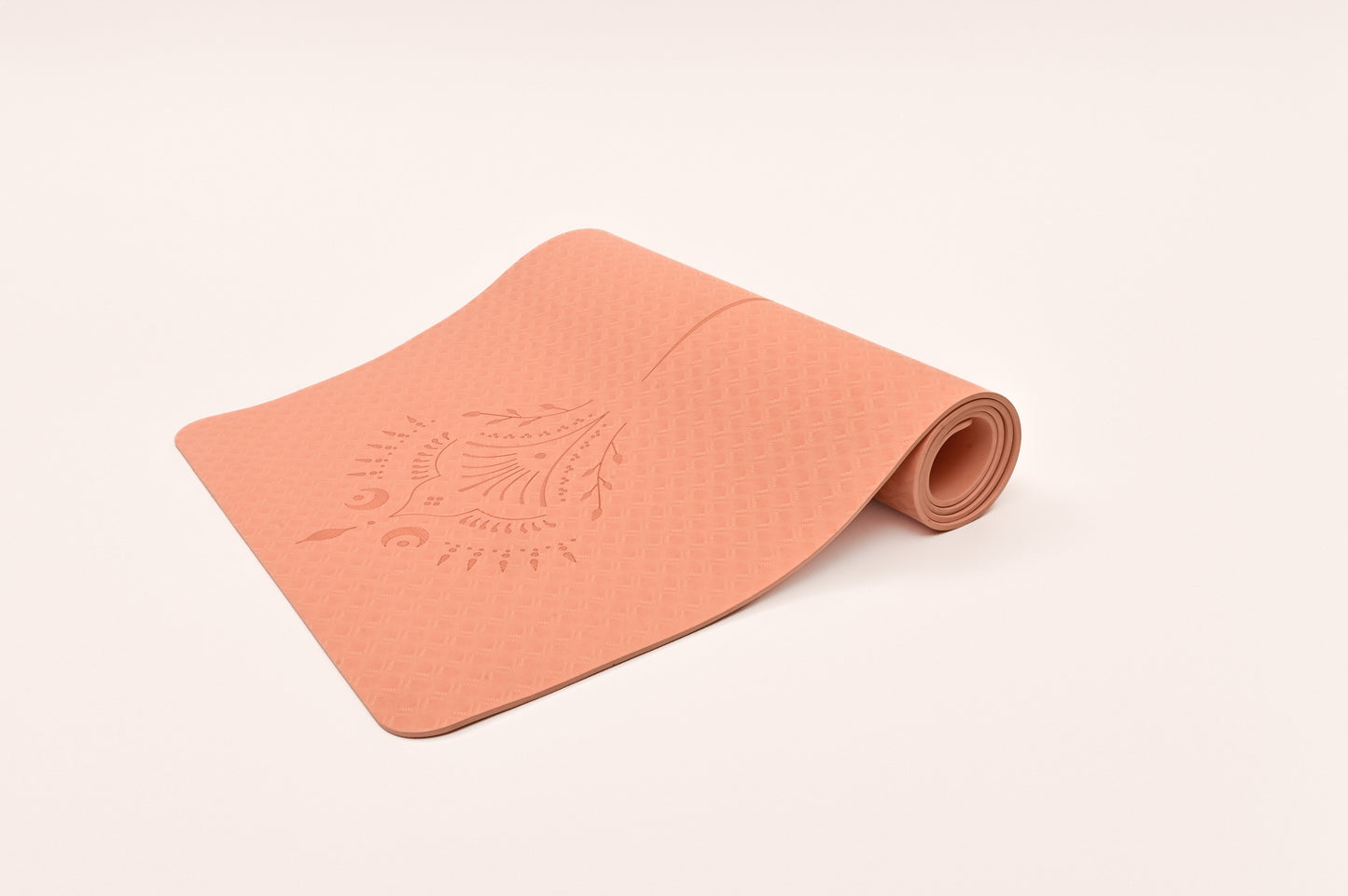 🌙 Pink VEDA TIMELESS Yoga Mat | Laser-Engraved Alignment Guide | Celestial & Sacred Symbols 🌙