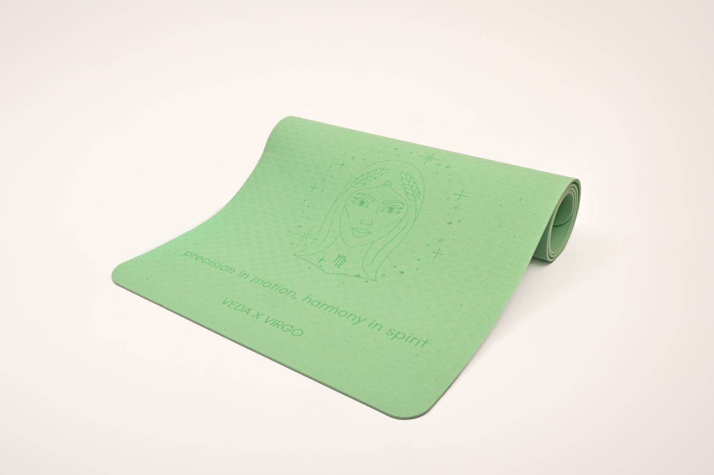 VEDA × VIRGO Yoga Mat 🜃 | Earth Ritual for Clarity & Structure | Eco Non-Slip + Free Strap