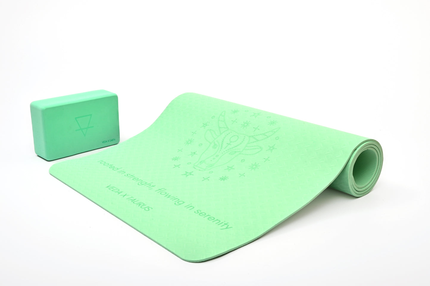 VEDA × TAURUS Yoga Mat 🜃 | Earth Ritual for Grounding & Sensuality | Eco Non-Slip + Free Strap
