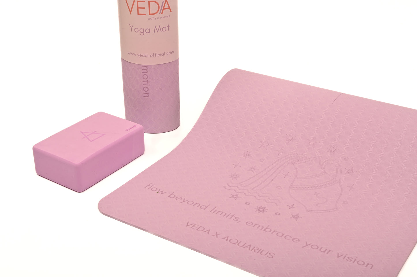 VEDA × AQUARIUS Yoga Mat 🜁 | Air Ritual for Vision & Freedom | Eco Non-Slip + Free Strap