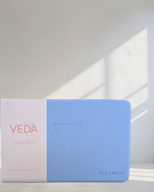 VEDA × WATER Yoga Block 🜄 | Ritual for Intuition & Surrender | Laser Engraved + Mantra Back