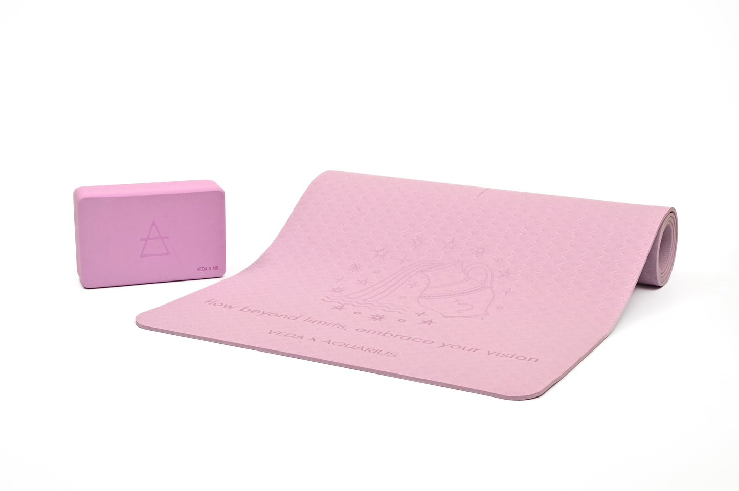 VEDA × AQUARIUS Yoga Mat 🜁 | Air Ritual for Vision & Freedom | Eco Non-Slip + Free Strap