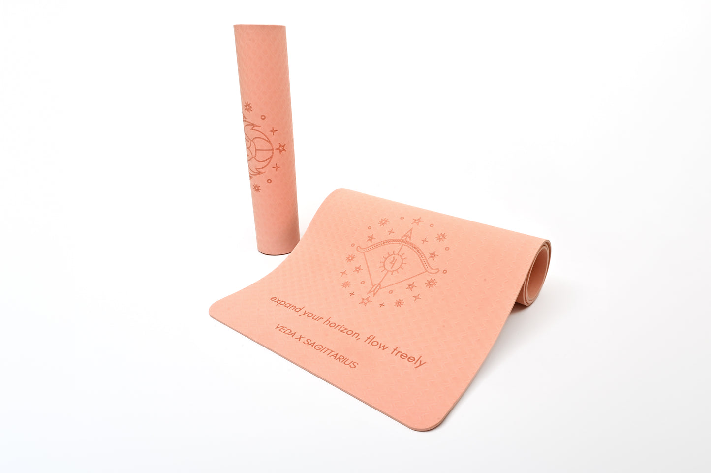 VEDA × SAGITTARIUS Yoga Mat 🜂 | Fire Ritual for Expansion & Energy | Eco Non-Slip + Free Strap